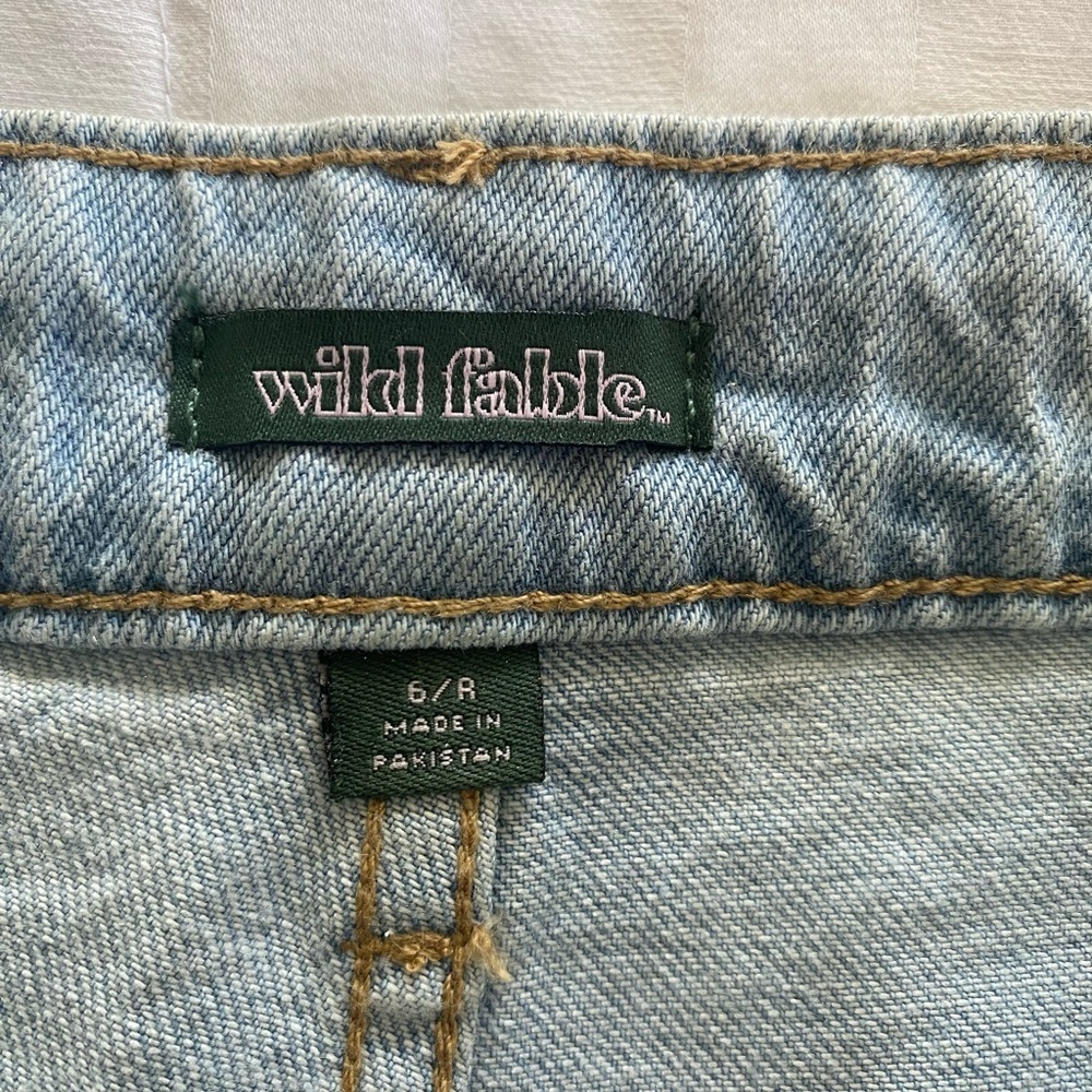 Wild Fable Metallic Silver High-Rise Wide Leg Jeans – Size 6/28 - Picture 5 of 9